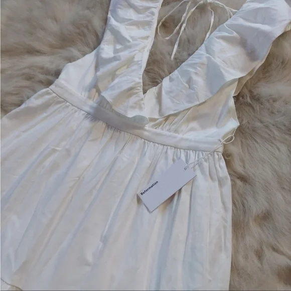 Reformation NWT Fairfield White Ruffle Maxi Dress size 0 - Picture 7 of 13